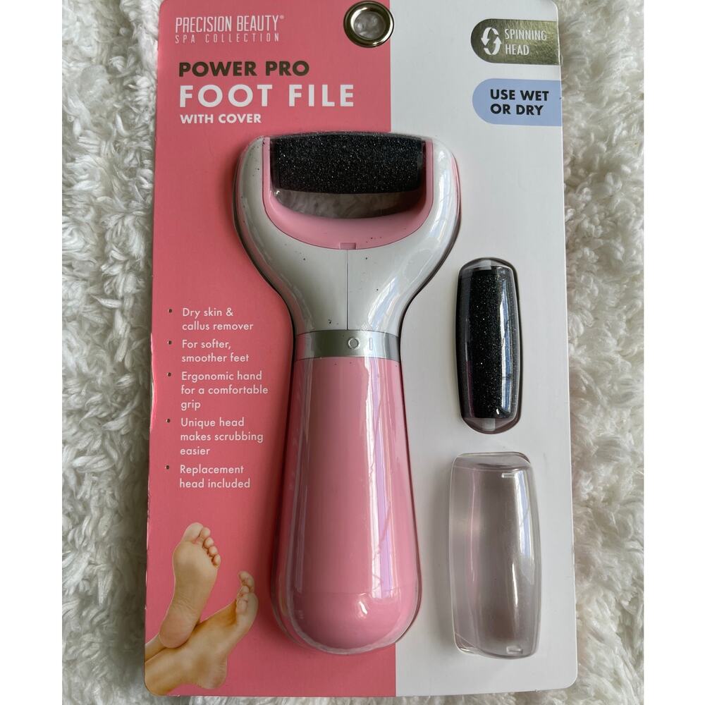 Precision Beauty Power Pro Foot File with Cover Wet or Dry Use Light Pink NEW
